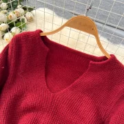 ยาว sleeve solid Knit เอวสูง fairycore sunเดรส autumn เดรส ผู้หญิง Clothing - Image 6