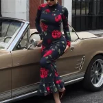 ยาว Sleeve Ankle Length เดรส สง่างาม Classic Female เดรส