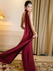 งานปาร์ตี้ งานเลี้ยงตอนเย็น เดรส For ผู้หญิง 2025 ฤดูร้อน New เซ็กซี่ เปิดหลัง สายเดี่ยว คอแขวน ริบบิ้น เดรส - Image 6