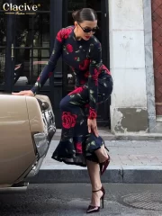 ยาว Sleeve Ankle Length เดรส สง่างาม Classic Female เดรส - Image 3