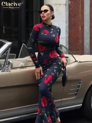 ยาว Sleeve Ankle Length เดรส สง่างาม Classic Female เดรส - Image 5