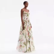 ผู้หญิง ยาวคลุมเข่า เดรส Round Neck Smocking Elastic Waist สั้น Sleeve Holiday Ladies 100% ฝ้าย เสื้อคลุม - Image 2