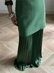 ไร้แขน คอกลม ยาวคลุมเข่า เดรสbOffice Lady ลำลอง เดรส - Image 4