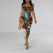 ยาวคลุมเข่า แขนกุด เดรส ไร้แขน ฤดูร้อน รัดรูป เดรส for วันหยุด Vibe