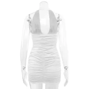 ฤดูร้อน สั้น สีขาว Halter เดรส ผู้หญิง Tight Club Mini เดรส ชุดคลับ - Image 5