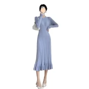 Knitted เดรส ผู้หญิง's Overknee Mid-Length Base Ride Slim - Image 4