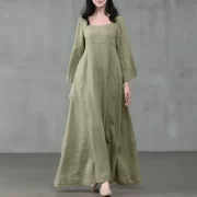 Medieval เดรส Woman Costume Palace ฝ้าย Linen ฤดูร้อน Victorian - Image 6