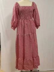 ยาว เดรส for ผู้หญิง Plaid เดรส - Image 4