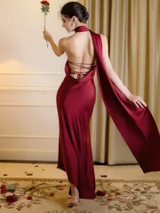 งานปาร์ตี้ งานเลี้ยงตอนเย็น เดรส For ผู้หญิง 2025 ฤดูร้อน New เซ็กซี่ เปิดหลัง สายเดี่ยว คอแขวน ริบบิ้น เดรส - Image 2