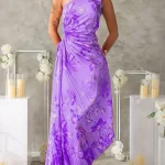 ยาว เดรส 2025 ฤดูร้อน Off ไหล่ ไร้แขน ลำลอง พับจีบ Bohemian Floral Print Beach Vestido