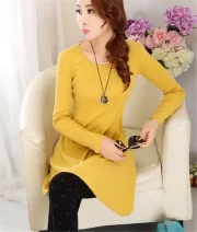 ladies' ยาว sleeve Grinding comfortable เดรส, Joker ยาวคลุมข้อเท้า ลำลอง เดรส - Image 2