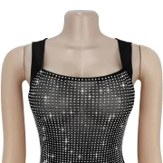 ยาว ยาวคลุมข้อเท้า เดรส วันเกิด งานปาร์ตี้ Midnight คริสตัล ชุดราตรี - Image 6