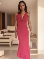 Temperament งานปาร์ตี้ เปิดหลัง Stack Collar เดรส