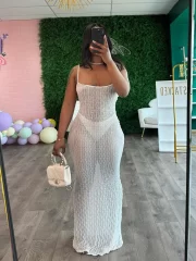 Ladies Spaghetti สายเดี่ยว ฤดูร้อน เดรส ไร้แขน ยาว เดรส - Image 2