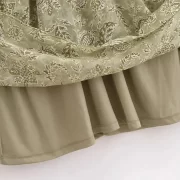 ยาว เดรส ผู้หญิง 2025 New ฤดูร้อน สง่างาม With Belt คอวี Lace Up Loose ยาวคลุมเข่า เดรส - Image 6