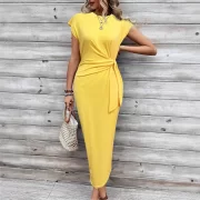 ยาว เดรส ผู้หญิง Striped Print เดรส - Image 2