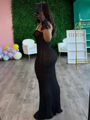 Ladies Spaghetti สายเดี่ยว ฤดูร้อน เดรส ไร้แขน ยาว เดรส - Image 6