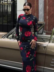 ยาว Sleeve Ankle Length เดรส สง่างาม Classic Female เดรส - Image 4