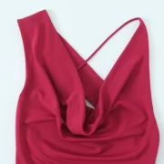 Temperament งานปาร์ตี้ เปิดหลัง Stack Collar เดรส - Image 4