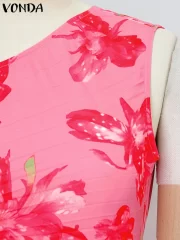 ยาว เดรส 2025 ฤดูร้อน Off ไหล่ ไร้แขน ลำลอง พับจีบ Bohemian Floral Print Beach Vestido - Image 2