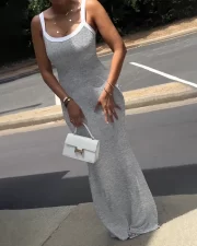 ลำลอง Versatile เอวสูง Skinny Camisole ยาว เดรส - Image 5