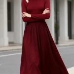 ผู้หญิง's Autumn ยาว-Sleeved Hollow-Out เซ็กซี่ ยาว เดรส